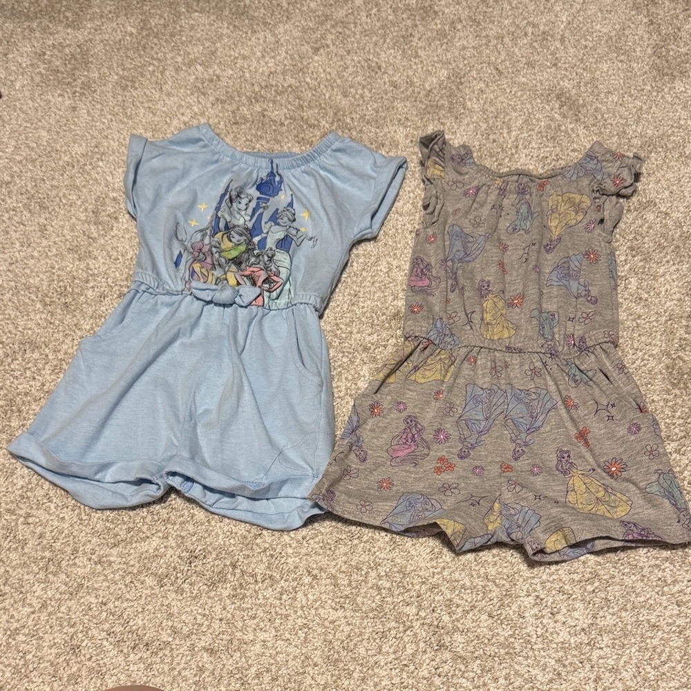 Disney Princess Romper Duo - Light Blue and Gray